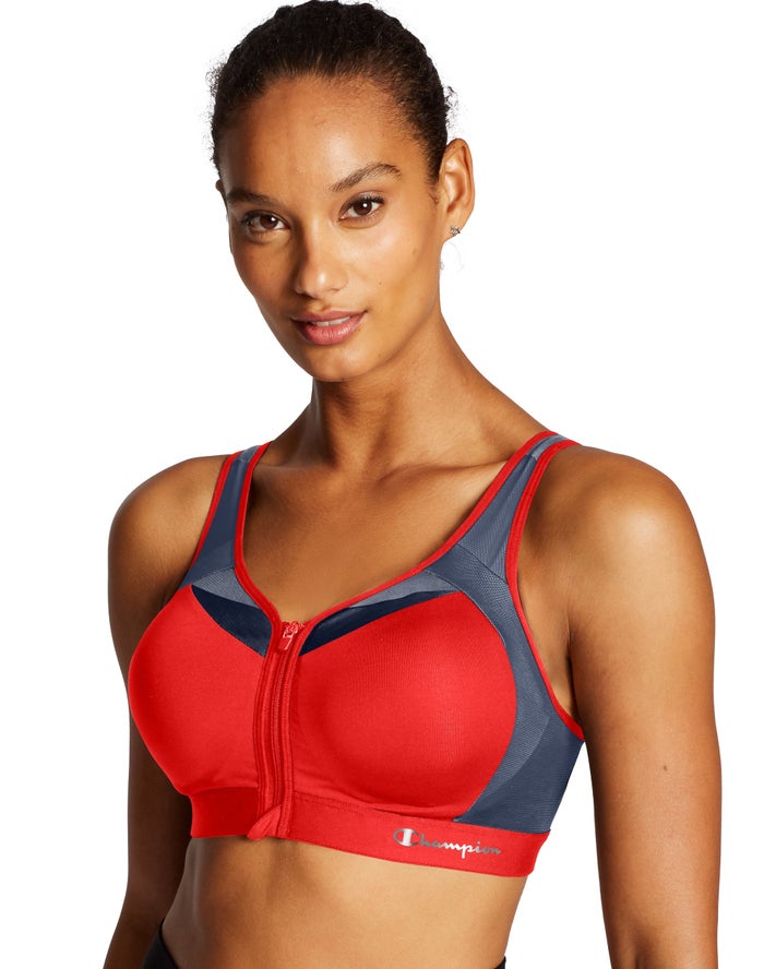 Sujetador Deportivo Champion Mujer - Motion Control Zip Front ( Rojas ) 2681053-IY